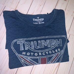 LUCKY BRAND MENS MOTO TRIUMPH BADGE TEE